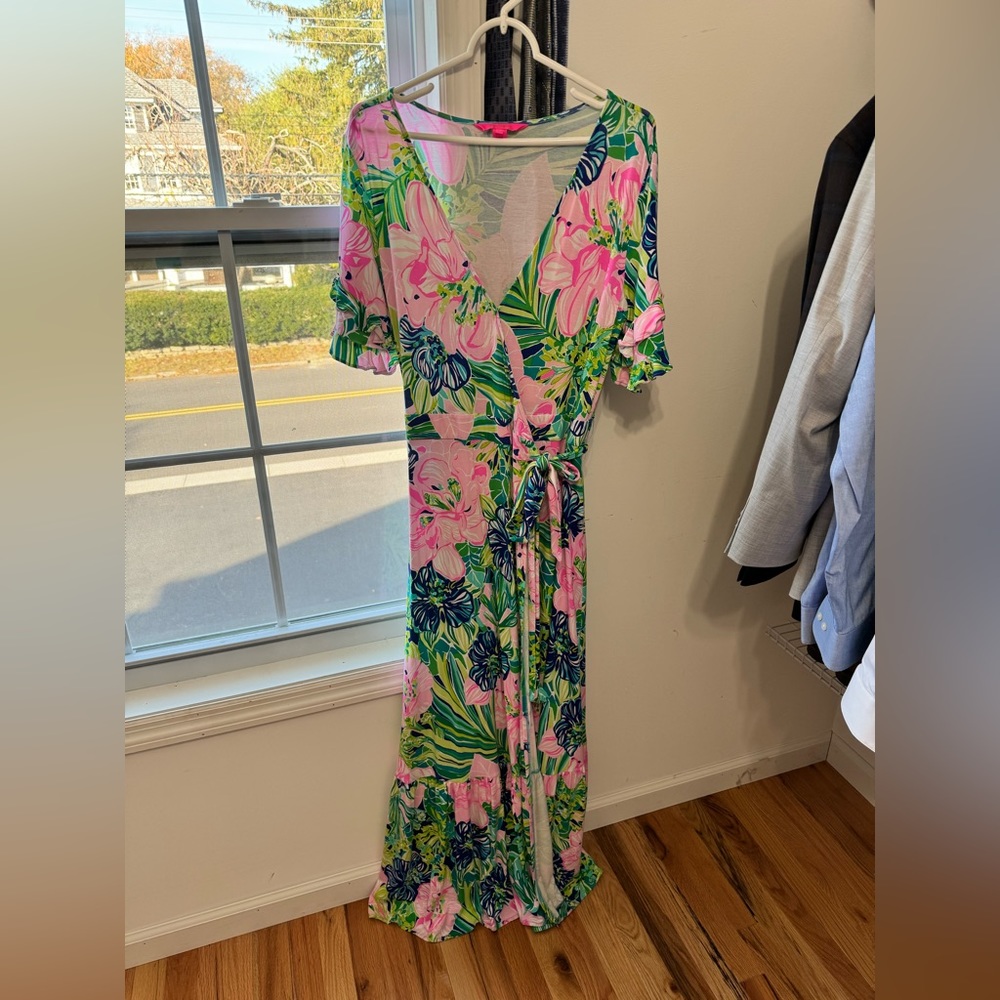 Lilly Pulitzer Emerson dress size L GUC slight fading